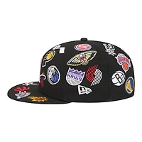 Men's New Era  Black NBA All-Over 59FIFTY Fitted Hat