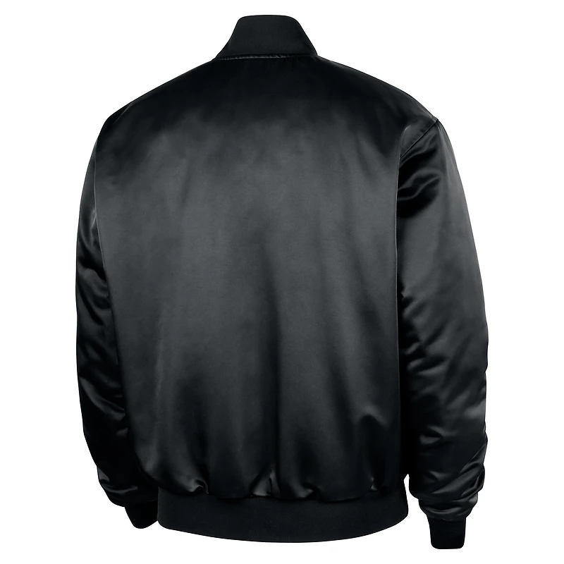 Veste Nike NBA Authentic noire en satin tissé lenticulaire Therma-FIT pour homme