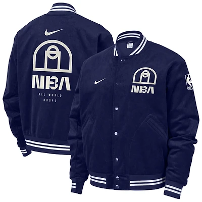 Veste aviateur Nike NBA All World Hoops Team 31 Trend en velours côtelé bleu pour homme