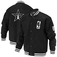 Veste universitaire unisexe FISLL noire NBA Logoman Shadow Collection à boutons-pression