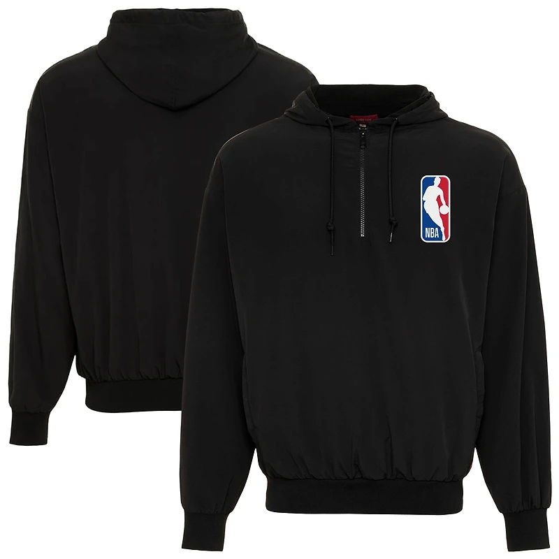 Sweat à capuche unisexe Sportiqe noir NBA Winfield en polaire quart de zip