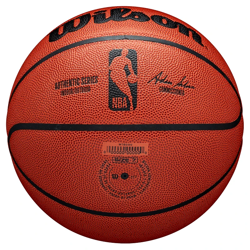 Ballon de basket Wilson NBA Authentic Series pour intérieur/extérieur