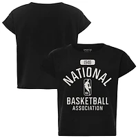 T-shirt Alana noir court pour femme de la collection NBA Authentic Issue Sportiqe