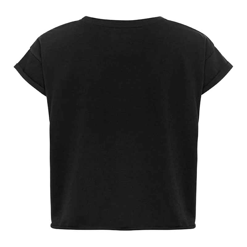 T-shirt Alana noir court pour femme de la collection NBA Authentic Issue Sportiqe