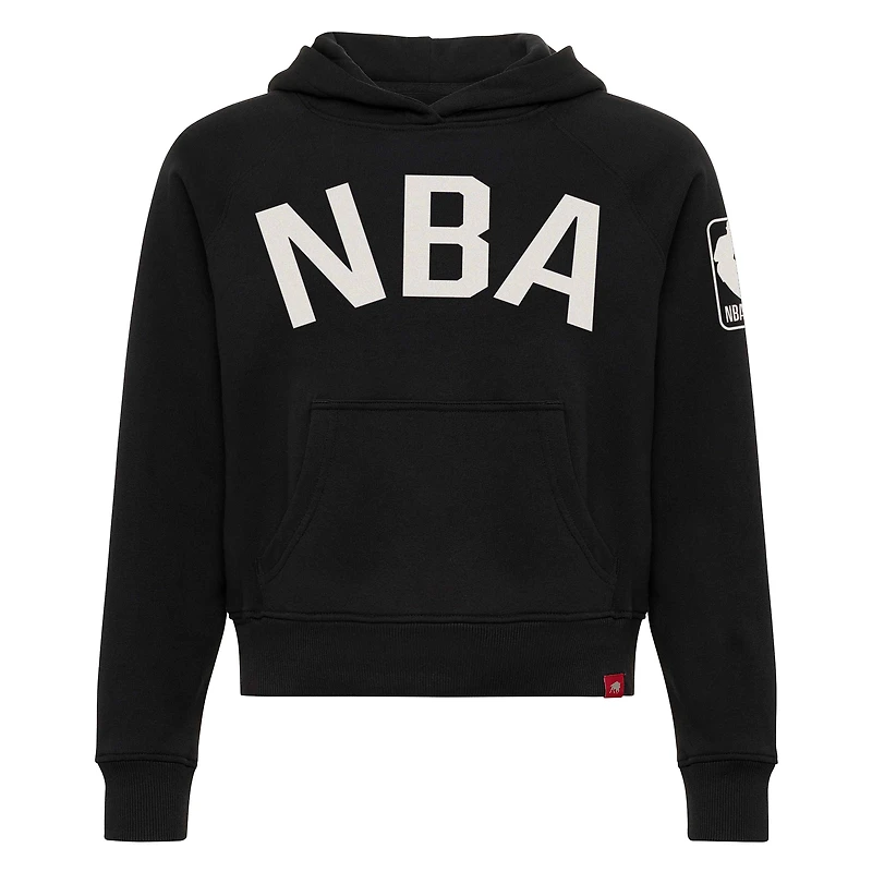 Women's Sportiqe  Black NBA Ella Raglan Cropped Hoodie