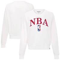Sweat-shirt court raglan NBA Ashlyn blanc Sportiqe pour femme