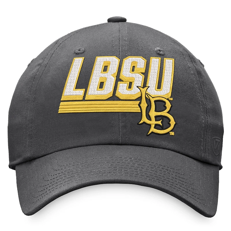 Men's Top of the World Charcoal Long Beach State 49ers Slice Adjustable Hat