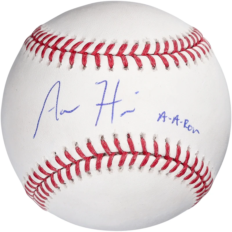 Aaron Hicks Los Angeles Angels Autographed Baseball with "A-A Ron" Inscription