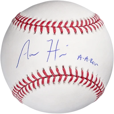 Aaron Hicks Los Angeles Angels Autographed Baseball with "A-A Ron" Inscription