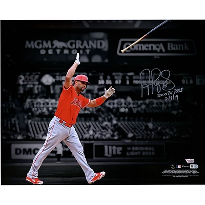 Albert Pujols Los Angeles Angels Autographed 16" x 20" Spotlight Photograph with "2000th RBI 5/9/19" Inscription