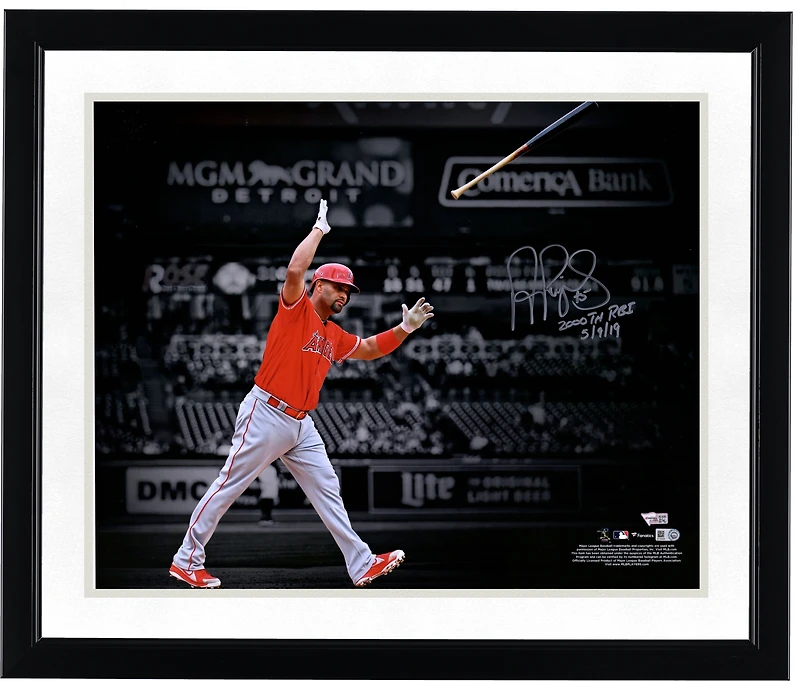 Albert Pujols Los Angeles Angels Autographed 16" x 20" Spotlight Photograph with "2000th RBI 5/9/19" Inscription