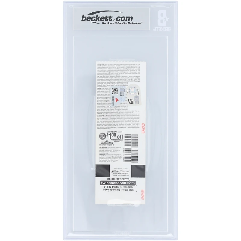 Billet authentifié par Beckett Fanatics Witness, daté du 6 septembre 2014, avec la mention « 2500e coup sûr en carrière » et signé par Albert Pujols des Angels de Los Angeles.