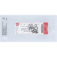 Billet authentifié par Beckett Fanatics Witnessed (9/10) du 22 avril 2014, signé par Albert Pujols des Angels de Los Angeles, pour son 500e coup de circuit en carrière. Inscription « 500e coup de circuit en carrière ».