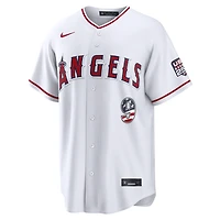 Maillot Nike blanc USA 250 Stadium de Zach Neto, Los Angeles Angels, pour homme, édition spéciale 4 juillet