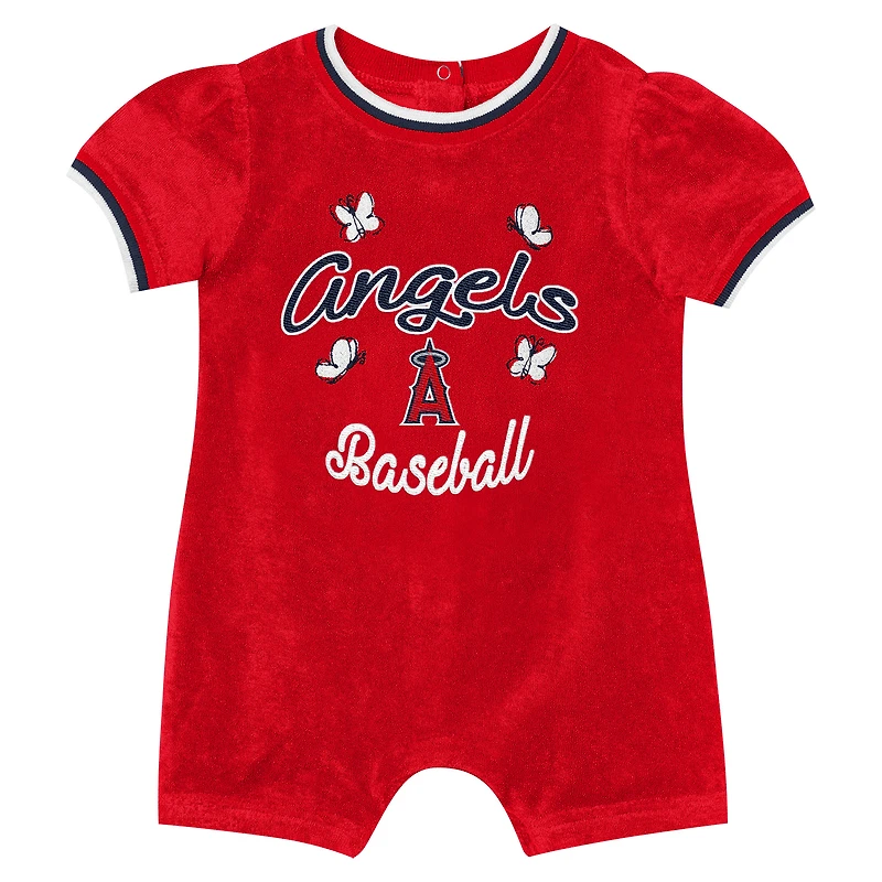 Combinaison à remontoir rouge Los Angeles Angels pour bébé fille