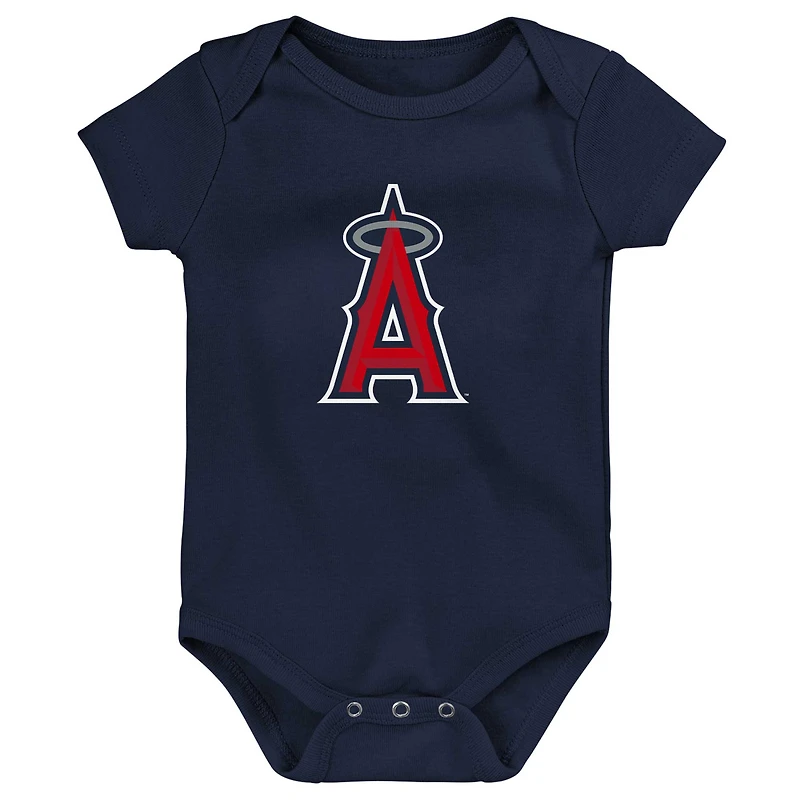 Lot de 3 bodys Los Angeles Angels Biggest Little Fan pour bébé bleu marine/blanc/gris chiné