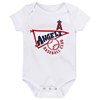Lot de 3 bodys Los Angeles Angels Biggest Little Fan pour bébé bleu marine/blanc/gris chiné