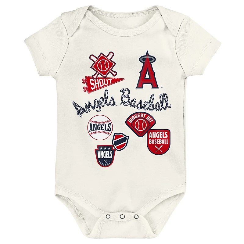 Infant Outerstuff Los Angeles Angels Home Plate 3-Piece Bodysuit Set