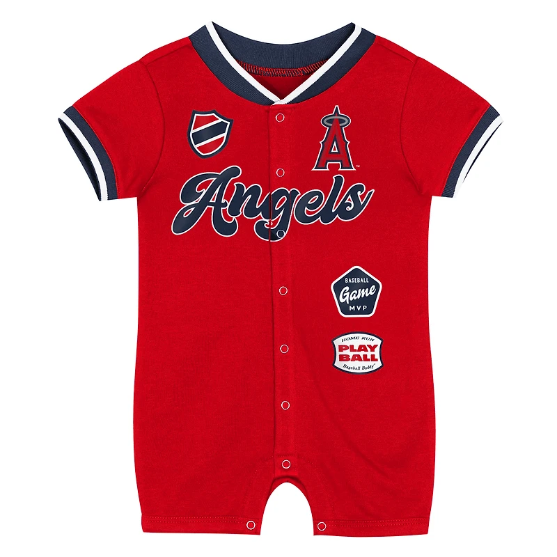 Combinaison à pinces rouges Baby Outerstuff Los Angeles Angels