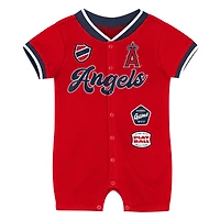 Combinaison à pinces rouges Baby Outerstuff Los Angeles Angels