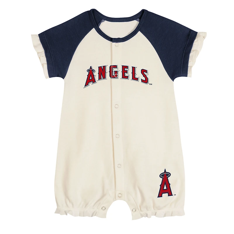 Infant  White Los Angeles Angels Slide Run Raglan Coveralls