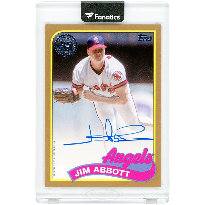 Carte autographiée de Jim Abbott, Los Angeles Angels, 2024 Topps Gold '89 Topps Design #89BA2-JA #42/50