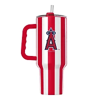 Gobelet isotherme Logo Brands Los Angeles Angels 40 oz à rayures verticales et revêtement en poudre