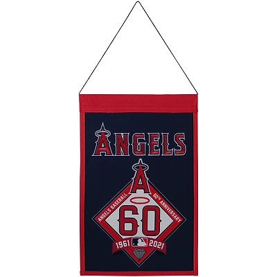 Bannière des champions du 60e anniversaire des Los Angeles Angels 18'' x 12''