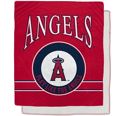 Couverture Sherpa en flanelle polaire avec emblème rétro des Angels de Los Angeles, 50 "x 60"
