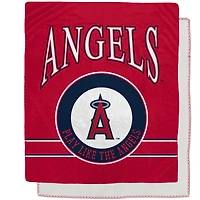Couverture Sherpa en flanelle polaire avec emblème rétro des Angels de Los Angeles, 50 "x 60"