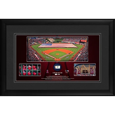 Los Angeles Angels Framed 10" x 18" Stadium Panoramic Collage with a Piece of Game-Used Baseball - Limited Edition of 500