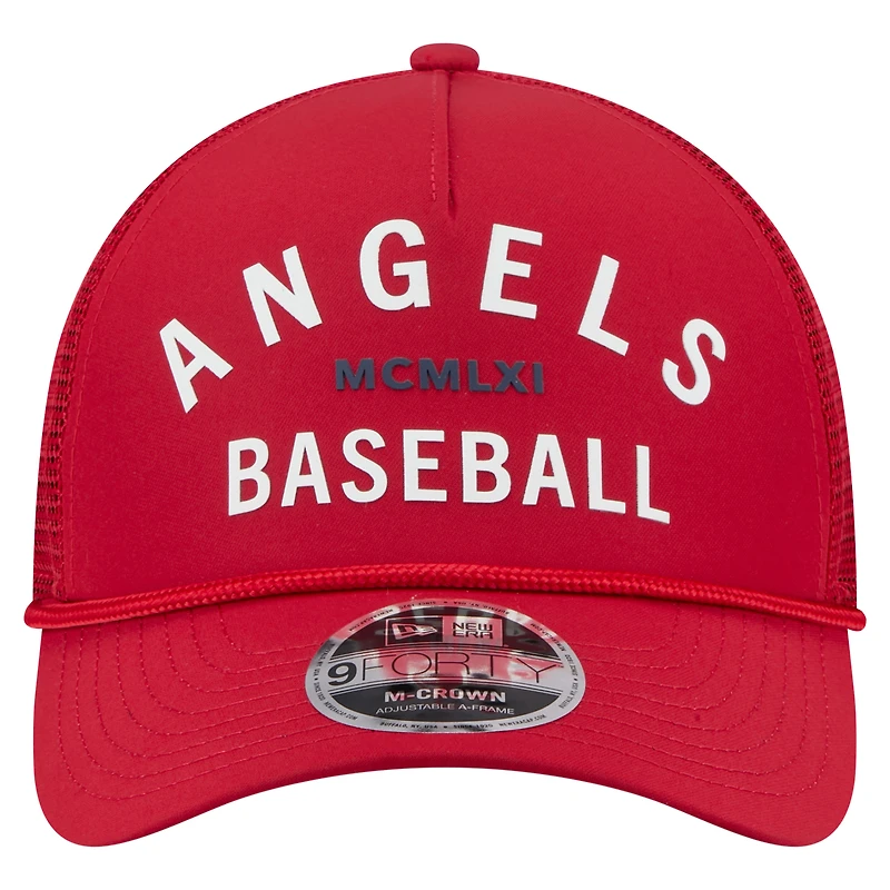 Men's New Era  Red Los Angeles Angels Minimalist 9FORTY A-Frame Adjustable Hat