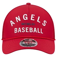Men's New Era  Red Los Angeles Angels Minimalist 9FORTY A-Frame Adjustable Hat