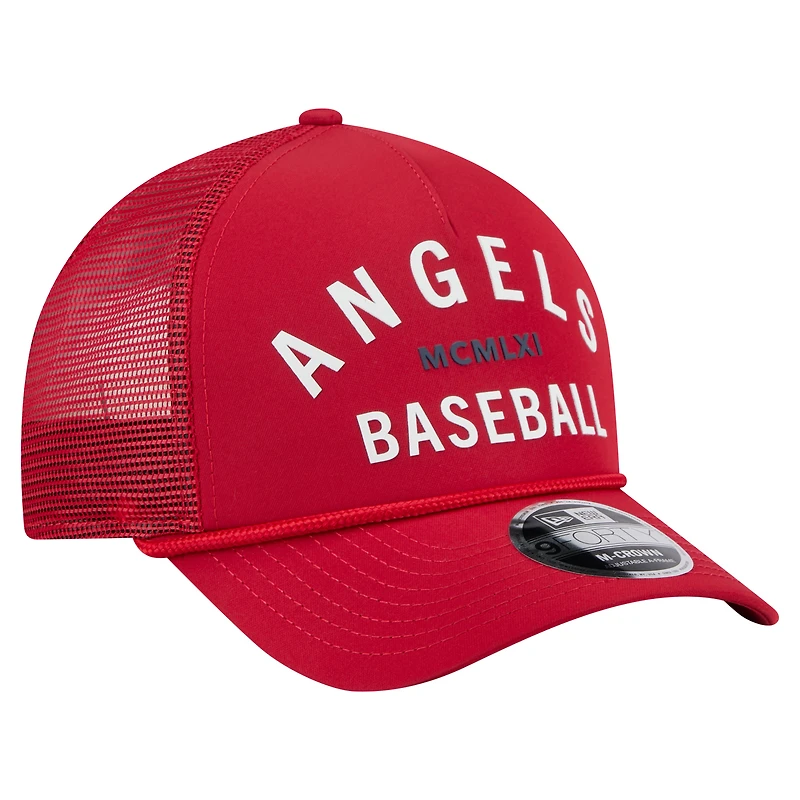 Men's New Era Red Los Angeles Angels Minimalist 9FORTY A-Frame Adjustable Hat
