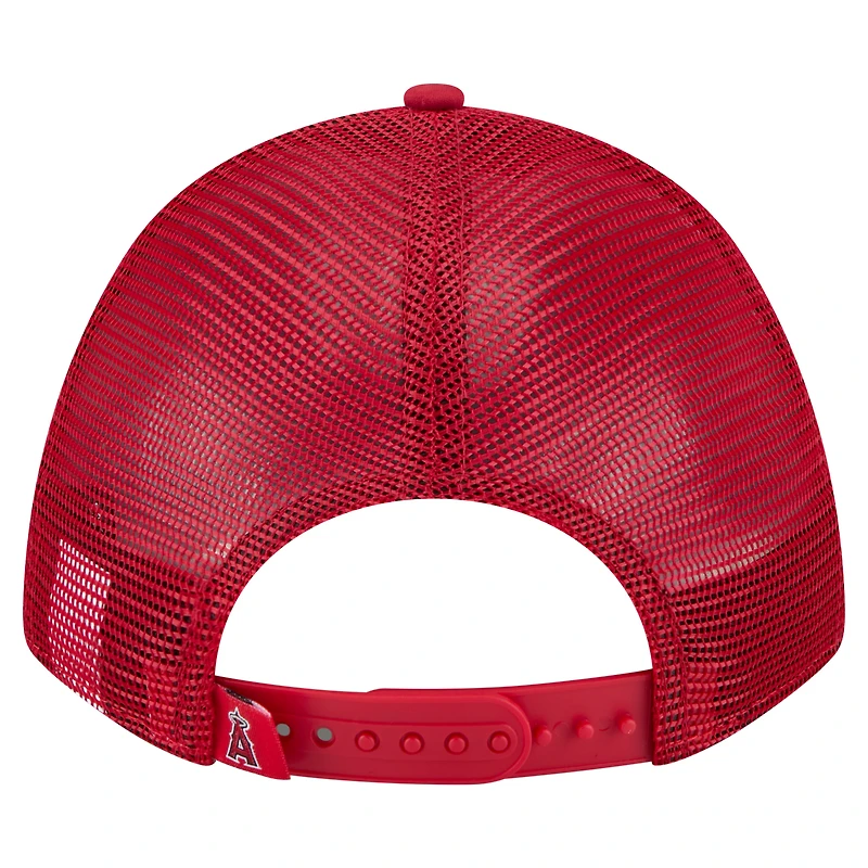 Men's New Era  Red Los Angeles Angels Minimalist 9FORTY A-Frame Adjustable Hat