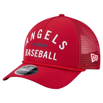 Casquette ajustable minimaliste 9FORTY A-Frame rouge New Era pour homme des Los Angeles Angels