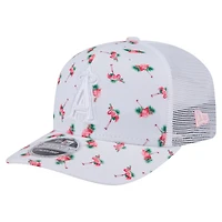 Casquette extensible à bouton-pression 9SEVENTY Flamingo blanche des Los Angeles Angels de New Era pour homme