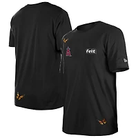 Men's New Era x Felt  Black Los Angeles Angels T-Shirt