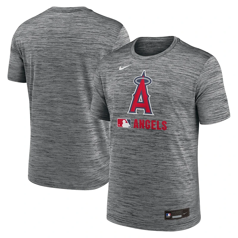 T-shirt Nike Velocity Dri-FIT Authentic Collection pour homme, couleur anthracite, Los Angeles Angels