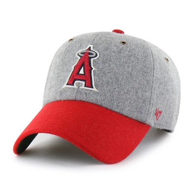 Men's '47  Gray/Red Los Angeles Angels Golden Age Wool Clean Up Adjustable Hat