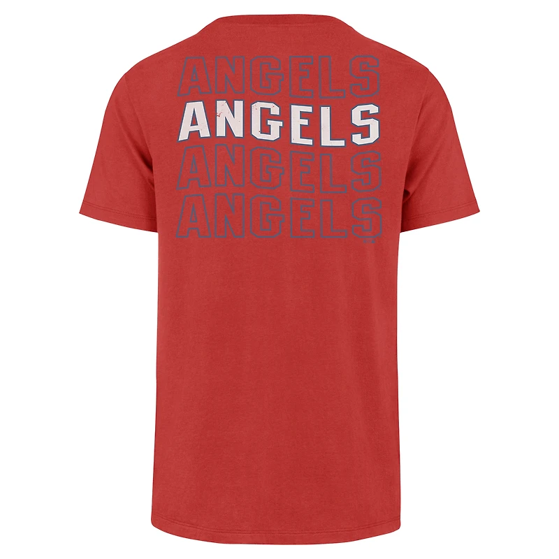 Men's '47 Red Los Angeles Angels Hang Back Franklin T-Shirt