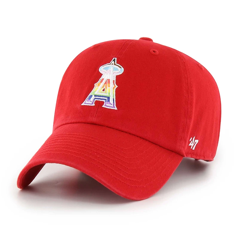 Casquette réglable '47 Red Los Angeles Angels Team Pride Clean Up pour homme