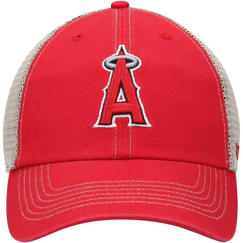 Men's '47 Red Los Angeles Angels Trawler Clean Up Trucker Snapback Hat