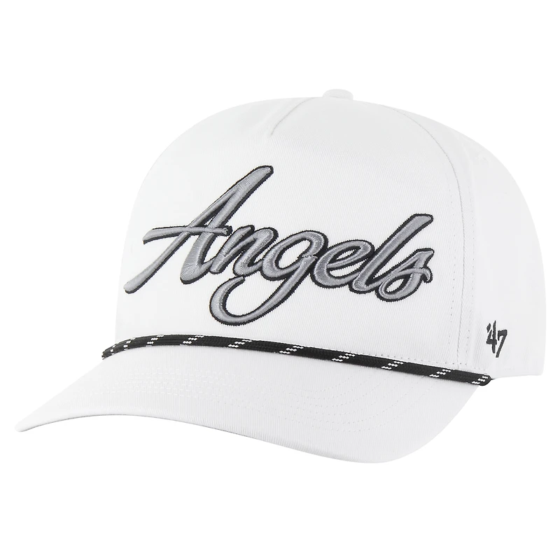Casquette ajustable en corde à nœuds mouchetée blanche Los Angeles Angels '47 pour homme