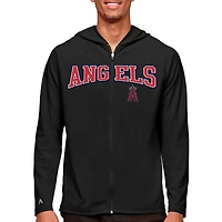 Men's Antigua Black Los Angeles Angels Wordmark Legacy Full-Zip Hoodie