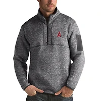 Pull demi-zip Fortune Antigua Heathered Anthracite pour homme des Los Angeles Angels
