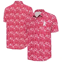 Chemise boutonnée rouge Antigua pour homme des Los Angeles Angels Resort