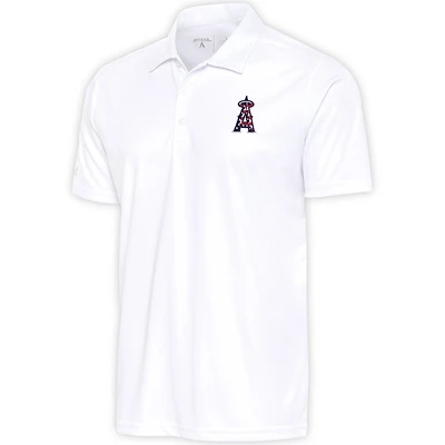 Men's Antigua  White Los Angeles Angels Patriotic Apex Polo