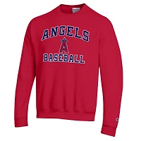 Men's Champion  Red Los Angeles Angels Heart & Soul Powerblend Sweatshirt