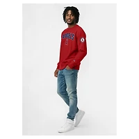 Men's Champion  Red Los Angeles Angels Reverse Weave Chenille Sweatshirt
